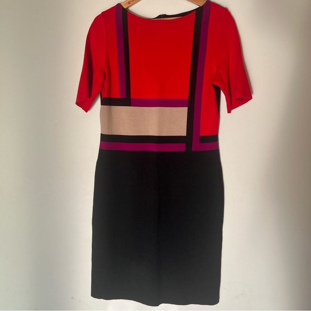 St. John Colorblock Knit Dress Size 12